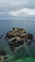 drone photo National fort Saint-Malo France Europe