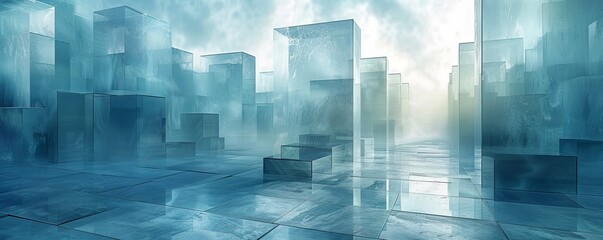 Technology concept background with frosted glass structures