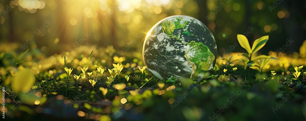 Wall mural global warming save world earth day concept made with generative ai technology
