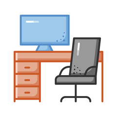 Workspace icon, Work environment symbol, Office space icon, ready to use