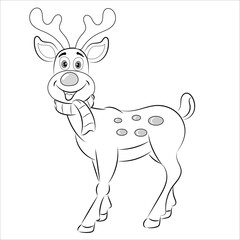 reindeer coloring page vector