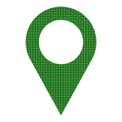 Green Map Pointer Icon Isolated on White