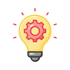 Cogwheel under lightbulb is showing Creative Thinking vector, ready to use