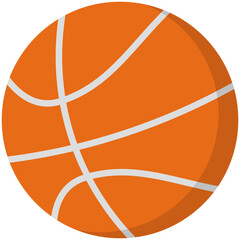 flat illustration of basketball isolated on a white background.