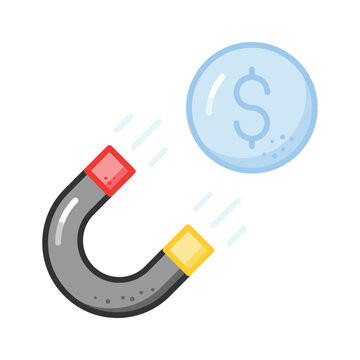 recommend clip art: Physics magnet icon in trendy style, scalable vector of attraction