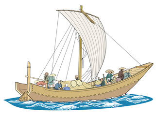 江戸時代の渡し舟