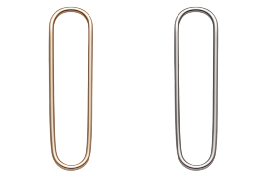 The Dance of Metal: A Duo of Paper Clips. On a White or Clear Surface PNG Transparent Background.