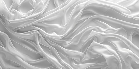 Fototapeta premium Wedding Background with Light Bridal Textile. Wrinkles and Folds form a Smooth White Texture.