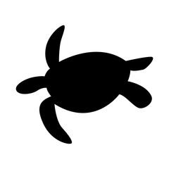 Vector illustration of turtle silhouette on transparent background