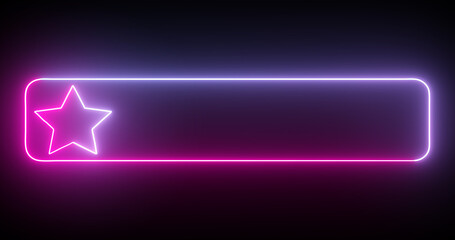 Naklejka premium Cool animated fancy lower third with neon moving colors. Cool-designed pink and purple colored lower third. Suitable for greetings, celebrations, festivals, titles, TV news, and news channels.