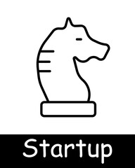 Startup icon set. Loudspeaker, magnifying glass, statistics, graphs, rocket, percentage, diagram, path to goal, strategy, saving money, puzzle, task, right on target. Commercial project concept.