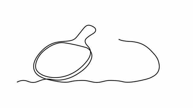 Self drawing animation one continuous line draw, logo,table tennis, rackets and ball
