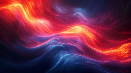 Digital technology red and blue flowing lines poster PPT background