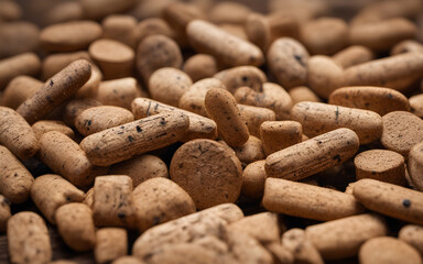 Cork board pinning moments, focusing on the natural texture and pattern