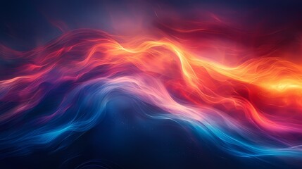Obraz premium Digital technology red and blue flowing lines poster PPT background