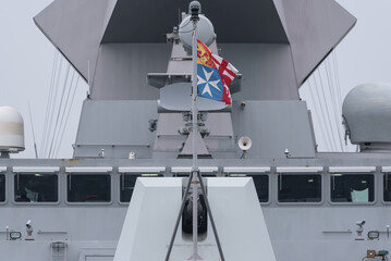 
WARSHIP - Italian Navy guided missile frigate moored at the seaport wharf