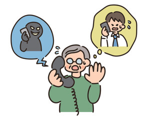 振り込め詐欺のイラスト