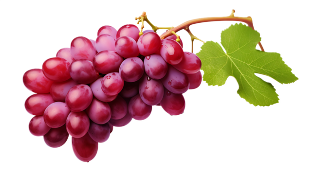 A bunch of grapes with a transparent background.
