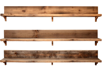 Harmony in Wood: A Trio of Benches. On a White or Clear Surface PNG Transparent Background.