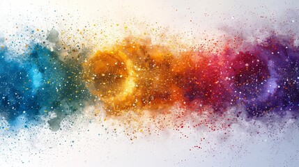 colorful rainbow holi paint color powder explosion ring circle with copy space isolated on white background. peace rgb beautiful party concept