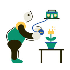 Connecting a tape recorder to a plant