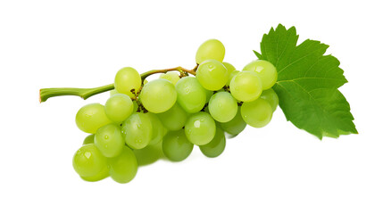 Obraz premium A bunch of green grapes with a transparent background.