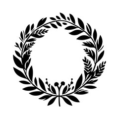 Hand drawn floral wreath frame