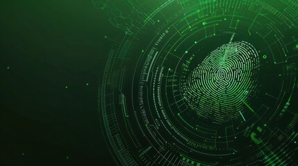 Fingerprint in circuit board, , future technology concept