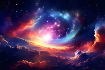 Fototapeta premium Colorful space galaxy cloud nebula. space background with bright Starry night. Supernova background wallpaper. Universe science, astronomy, cosmos, nebula abstract