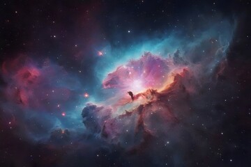 Obraz premium Colorful space galaxy cloud nebula. space background with bright Starry night. Supernova background wallpaper. Universe science, astronomy, cosmos, nebula abstract