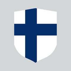 Finland Flag in Shield Shape Frame