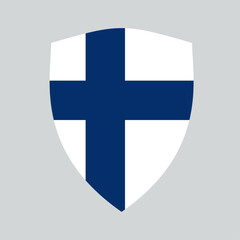 Finland Flag in Shield Shape Frame