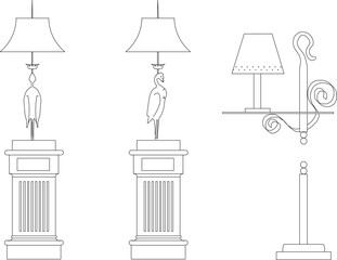 vector illustration of a sketch of a classic vintage old table and chair design with traditional Chinese ethnic floral ornaments 