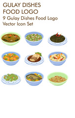 Gula dishes logo vector Icon set 