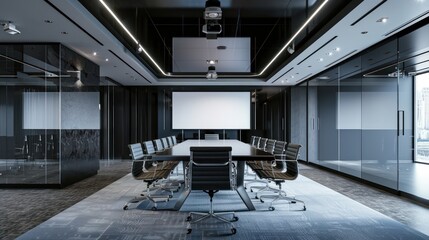 interior design, sleek modern conference room