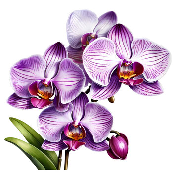 purple orchids blooming white background clip art preview