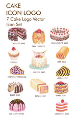 Cake logo vector Icon set