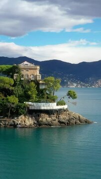 Paraggi Castle scenic sea and nature Villa Bonomi vertical video.