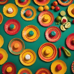 Fototapeta premium Colorful sombrero with a colorful circle around it