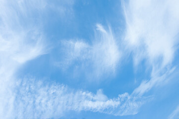 beautiful white clouds on background clear blue sky