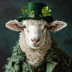 St. Patrick's Day Sheep in Festive Attire