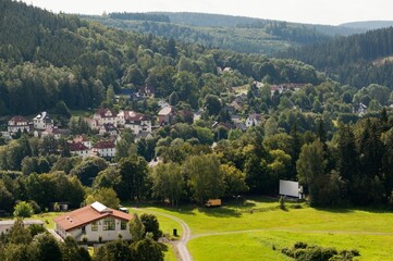 Scenic view of Ziegenrueck in the Thuringian Slate Hills in Germany © Wirestock