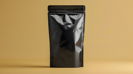 Sleek Metallic Coffee Bag Mockup for Premium Bean Packaging and Branding Presentations