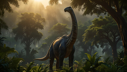 Obraz premium Lost Worlds: Exploring the Mysteries of the Prehistoric Dinosaur Era