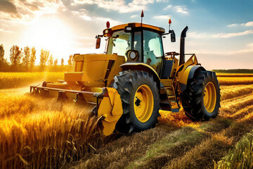 Fototapeta premium tractor in field