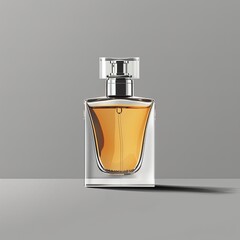 a perfume, luxury goods, with gray background and simple background 