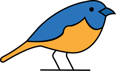 colorful bird vector illustration icon blue yellow
