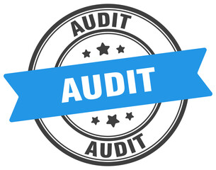 audit stamp. audit label on transparent background. round sign