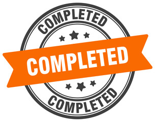 Fototapeta premium completed stamp. completed label on transparent background. round sign