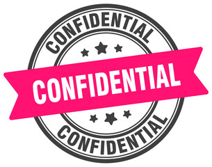 confidential stamp. confidential label on transparent background. round sign